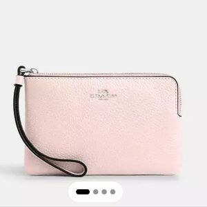 Coach Corner Zip Wristlet in Pink
